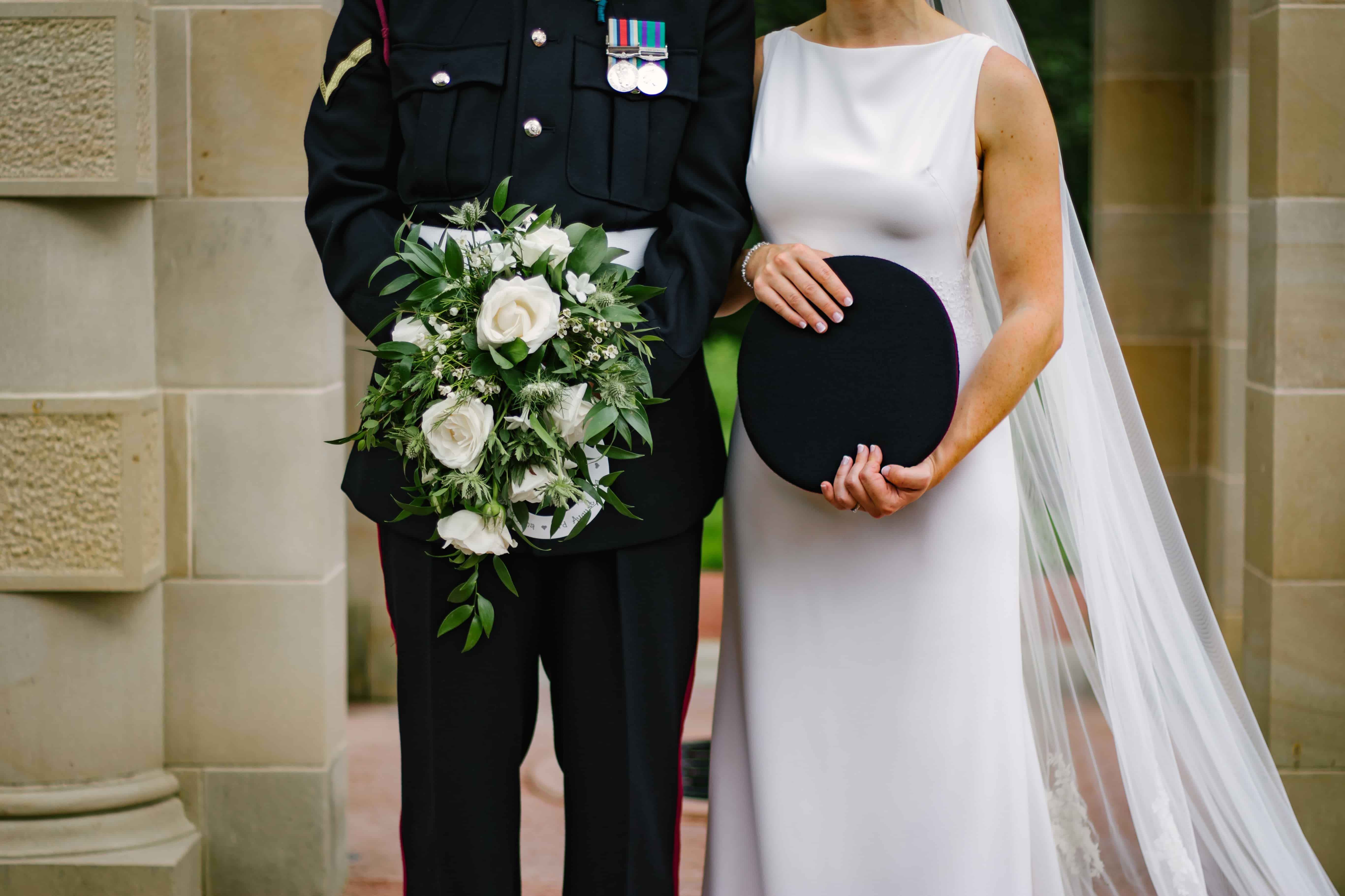 Anna & David — military wedding bridal bouquet detail